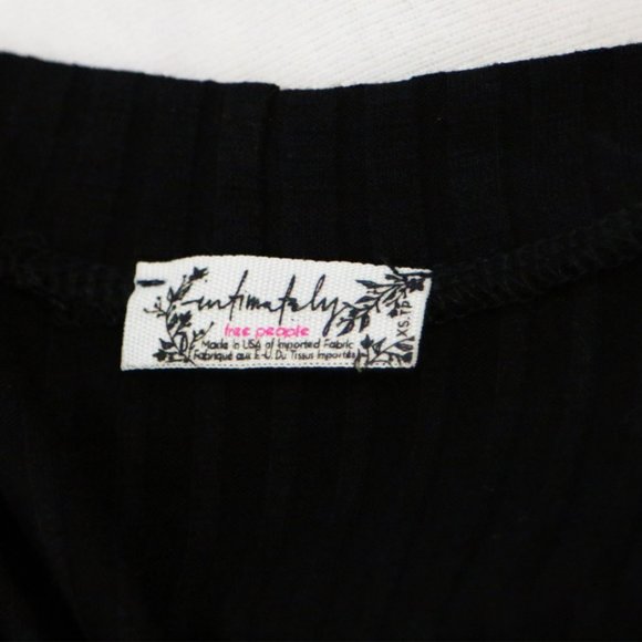 Free People Intimately Black Mock Neck Ribbed Knit Ruched Skirt Mini Dress XS - Picture 3 of 10